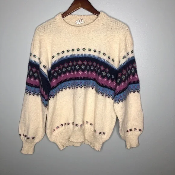 Vintage the baby alpaca nordic cream sweater - Picture 1 of 9